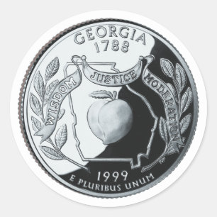 Imitate Georgia Staat Quarter Runder Aufkleber