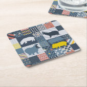 Imitate gequilted Hippos Rechteckiger Pappuntersetzer (angewinkelt)