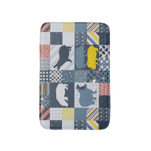 Imitate-gequiltes Hippo Badematte (Vorderseite Vertikal)