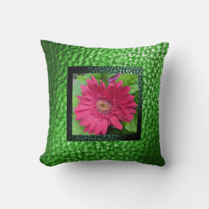 Imitate Gerbera Rosa Blume/Limones Design Kissen