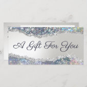 Imitate Geschenkgutschein für Silberfolie Glitzer (Vorne/Hinten)