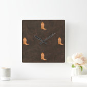 Imitate geschliffen, Leder aus Pferden und Stiefel Quadratische Wanduhr (Zuhause)