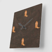 Imitate geschliffen, Leder aus Pferden und Stiefel Quadratische Wanduhr (Winkel)