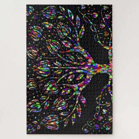 Imitate Gestaltete Glasmosaikbaume Puzzle (Vertikal)