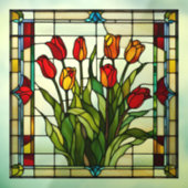 Imitate Gestängstes Glas Tulip Garten Fensteraufkleber (Blatt 3)