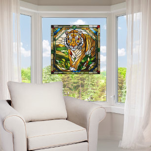 Imitate gestanzter Glass Tiger Fensteraufkleber