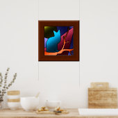 Imitate gestanztes Glas Window Cat Art Poster (Küche)