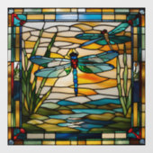 Imitate Gestettete Glass Dragonfly Fensteraufkleber (Blatt)