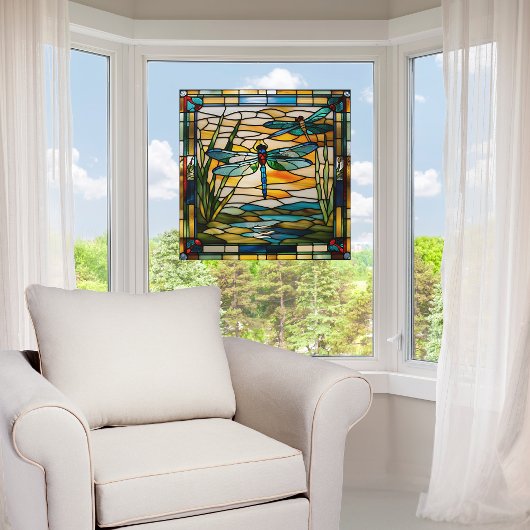 Imitate Gestettete Glass Dragonfly Fensteraufkleber