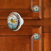 Imitate Gestettete Glass Dragonfly Keramikknauf