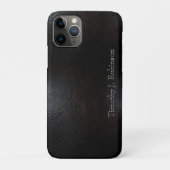 Imitate gestörtes schwarzes Leder mit Bosseln Case-Mate iPhone Hülle (Rückseite)