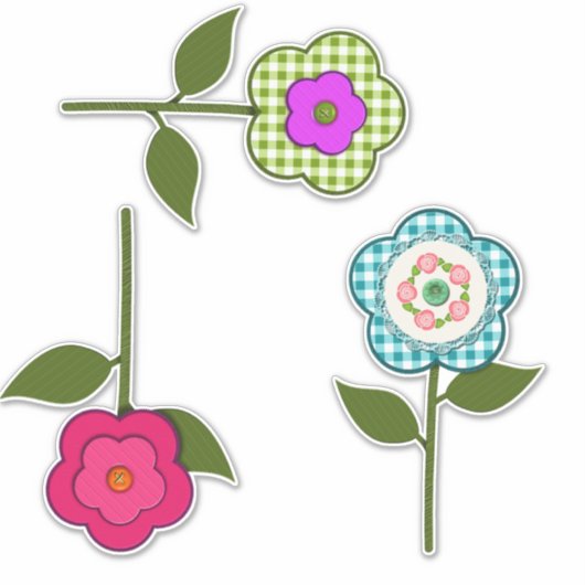 Imitate Gestreifte Blume Aufkleber (Vorderseite)