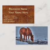 Imitate gewendetes Leder, trinken Pferde Business Visitenkarte (Vorne/Hinten)