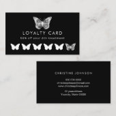 Imitate glänzen schwarze Schmetterlingskarte Visitenkarte (Vorne/Hinten)