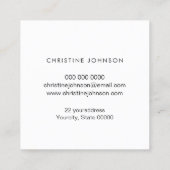 Imitate glänzendes Designlogo Quadratische Visitenkarte (Rückseite)