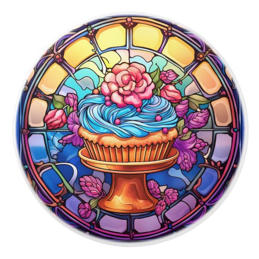 Imitate Glaskuchenküche Keramikknauf (Vorderseite)