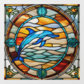 Imitate Glass Jumping Dolphin Fensteraufkleber (Blatt)