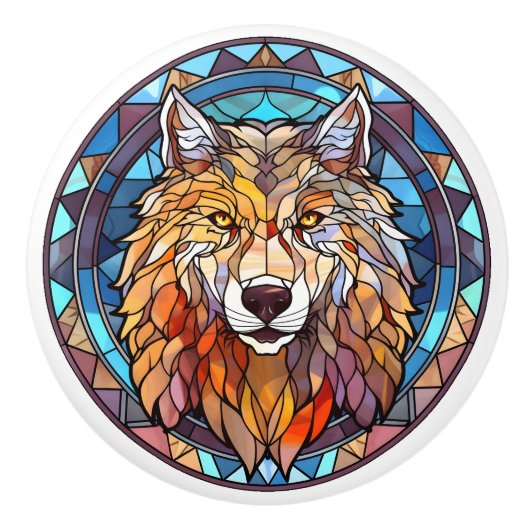 Imitate Glaswolf Keramikknauf (Vorderseite)