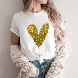 Imitate Glittery Gold Herzlichkeit Chic T-Shirt