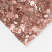 Imitate Glittery Rose Gold Foil Extravagant Monogr Fleecedecke (Ecke)