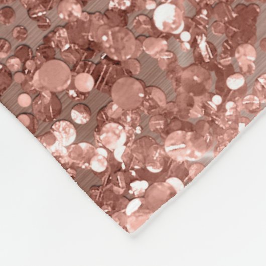 Imitate Glittery Rose Gold Foil Extravagant Monogr Fleecedecke (Ecke)