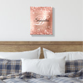 Imitate Glittery Rose Gold Foil Extravagant Monogr Leinwanddruck (Insitu (Schlafzimmer))