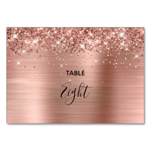 Imitate Glittery Rose Gold Foil Tischnummer
