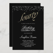 Imitate Glitzer 40. Geburtstag Einladung (Vorne/Hinten)