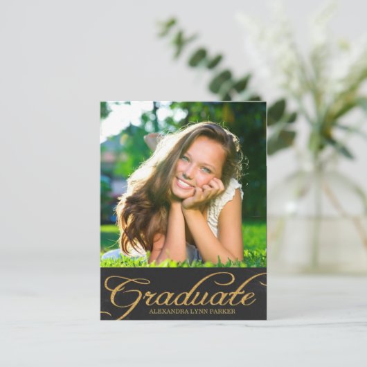 Imitate Glitzer Abschluss Einladung Postkarte / Sc (Stehend Vorderseite)