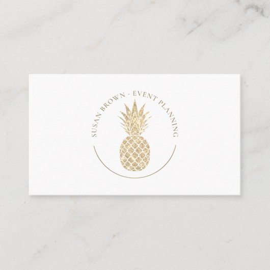 Imitate Glitzer Ananas Logo-Visitenkarte Visitenkarte (Vorderseite)