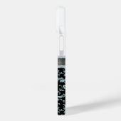 Imitate Glitzer Aqua Damask Monogram Case-Mate iPhone Hülle (Rückseite / Links)