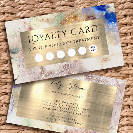 Imitate Glitzer Aquarell und Gold Foil Loyalty Car Visitenkarte