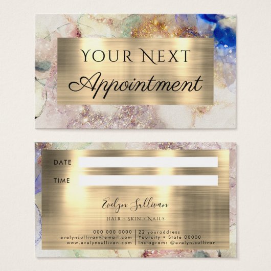 Imitate Glitzer Aquarell und Goldfolie (Vorne & Hinten)