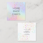 IMITATE Glitzer auf Pastellfarben Weiden Kuchen Quadratische Visitenkarte (Vorne/Hinten)