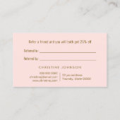 Imitate Glitzer auf rosa Referenzkarte Visitenkarte (Rückseite)