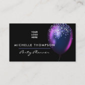 Imitate Glitzer Ballon Party Planer Visitenkarte (Vorderseite)