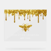 Imitate Glitzer Biene Acrylschild (Vorderseite)