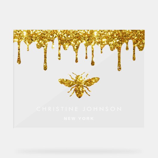 Imitate Glitzer Biene Acrylschild (Vorderseite)