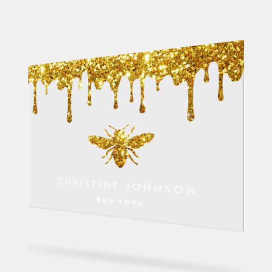 Imitate Glitzer Biene Acrylschild (Winkel)