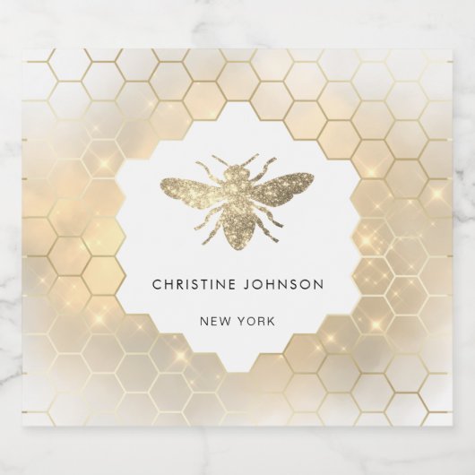 Imitate Glitzer Biene Schaumweinetikett (Einzelnes Label)