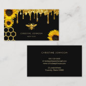 Imitate Glitzer Biene und Sonnenblumen Visitenkarte (Vorne/Hinten)