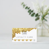 Imitate Glitzer Bienen Honigwabe Visitenkarte (Stehend Vorderseite)