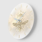 Imitate Glitzer Bienendesign Große Wanduhr (Winkel)