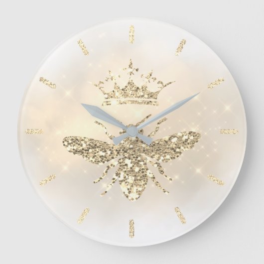 Imitate Glitzer Bienendesign Große Wanduhr (Vorderseite)