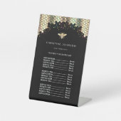 Imitate Glitzer Bienendesign Preisliste Podestzeic Sockelschild (Vorderseite)