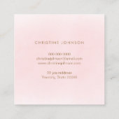 Imitate Glitzer Bienenkönigin Rosa Aquarell Quadratische Visitenkarte (Rückseite)