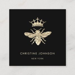 Imitate Glitzer-Bienenlogo Quadratische Visitenkarte