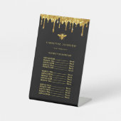 Imitate Glitzer Bienenpreisliste Podestzeichen Sockelschild (Vorderseite)