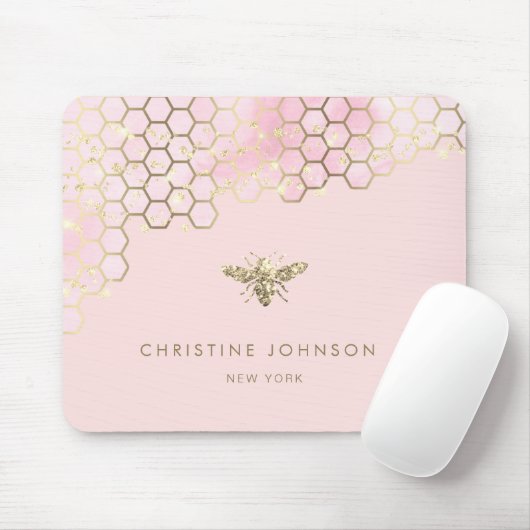 Imitate Glitzer Bienensteigung Rosa Mousepad (Mit Mouse)