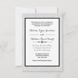 Imitate Glitzer & Black Gerahmt-3x5 Hochzeit Einla Einladung